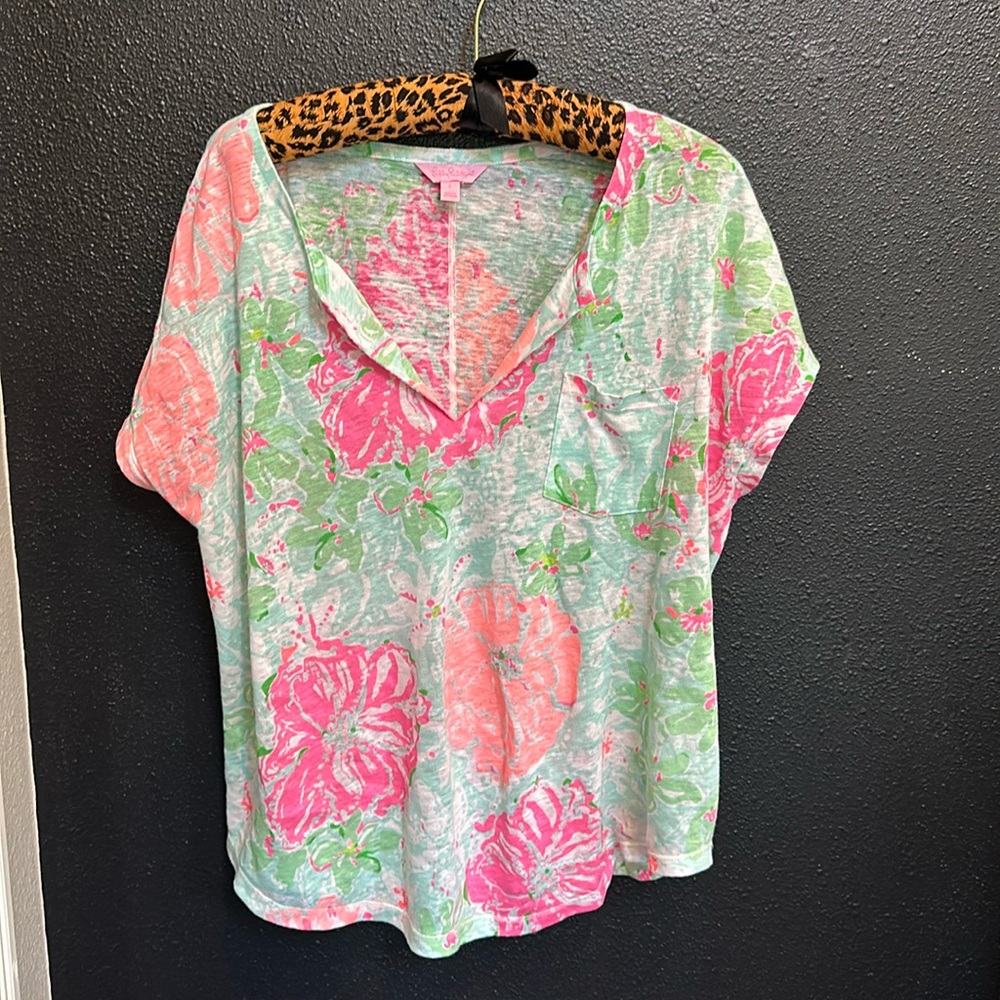Lilly Pulitzer Size Large 100% Linen Top